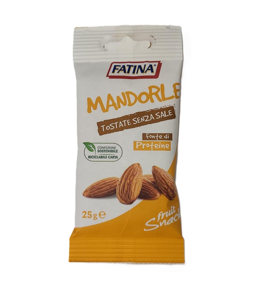 Fatina Fruit Snack - Mandorle Sgusciate Tostate Senza Sale - Frutta secca 100% naturale - 26 Pacchetti Monodose da 25 g