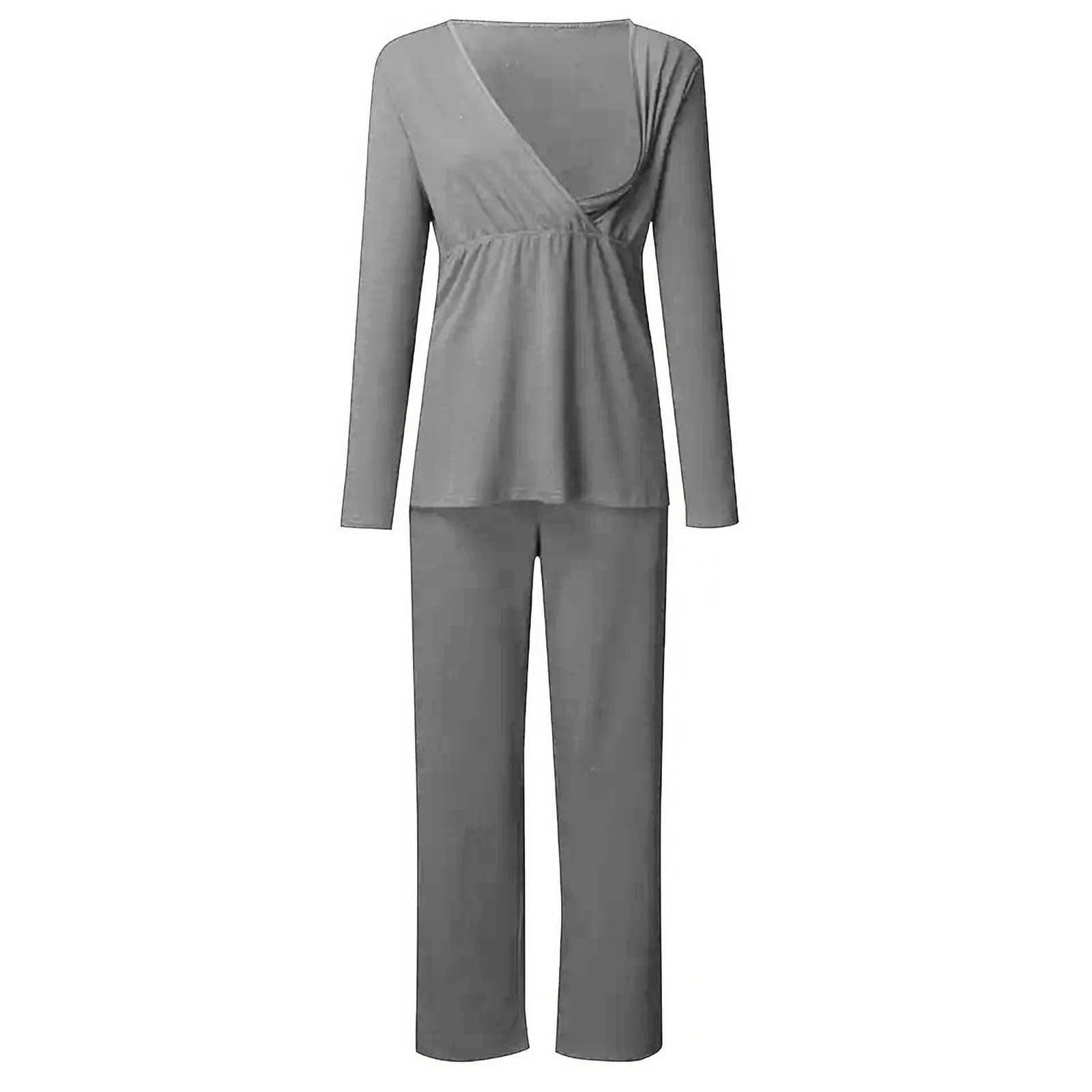 Generisch Set di maniche lunghe e pantaloni a T Maternity Pajamas da donna