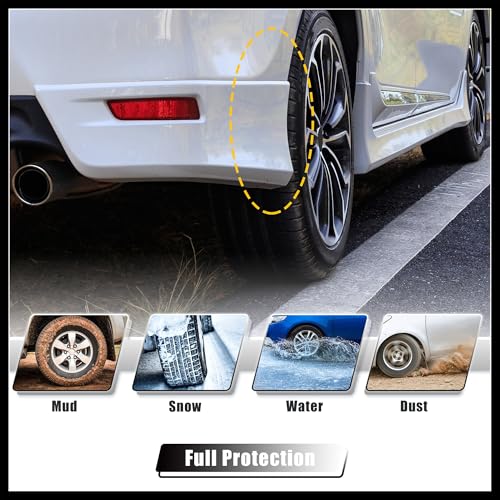Image of Front and Rear Mud Flaps Splash Guards Fit for Toyota Corolla Sedan 1993-1997 - Pack of 4 Black Durable Material