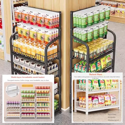 Snack-Ständer mit 5 Etagen, mit Rollen und Haken, für Einzelhandel, Süßigkeiten- und Kartoffelchips, ideal für Lebensmittelgeschäfte, Supermärkte und Obstgeschäfte