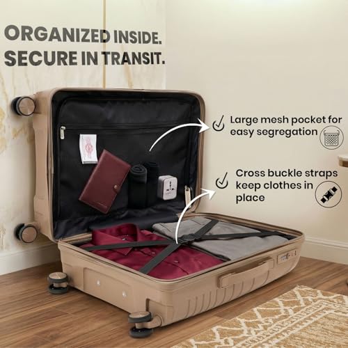 Image of AMERICAN TRAVELLER New York Trolley Bag | 360 Disc Spinner Wheels | Durable Hard Shell , TSA Type Lock , Spinner Trolley Luggage, 360 Disc Spinner Wheels