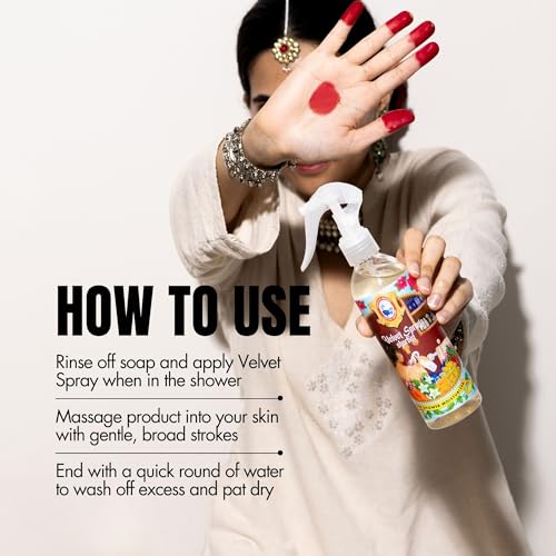 Image of Hibiscus Monkey Velvet Spray Sharbat In-Shower Body Moisturizer | Soothe Dry Itchy Skin, Enhance Natural Glow, Even Tone Skin | Natural, Chemical Free | Lightweight | Dermatologist Tested | 250ml