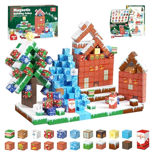 Magnetic blocks-150PCS Magnetic Building Blocks, Magnet Cubes Toys Stacking,STEM Stacking Toy, Christmas Birthday Gifts for Boys & Girls Ages 3+