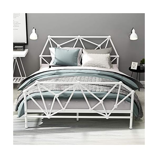 VBARV Stylish Style Metal Bed Frame, Solid Double Bed Frame, with Headboard and Footboard, Premium Steel Slat Support, with Large Storage Space, Easy Assembly, Multiple Size - Image 8