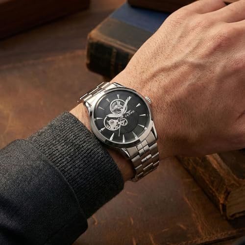 Image of Ferro Sangiovese Quartz Black Round Dial Men's Watch - F31457A-A2