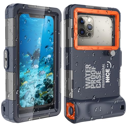 Towevine 2026Underwater Snorkeling Diving Phone Case for iPhone 17/16/15/14/13/12 Pro Max/Galaxy S25/S24/S23/S22.[50ft/15m] Professional Scuba Dive Waterproof Case Underwater Photo Video Cover Brown