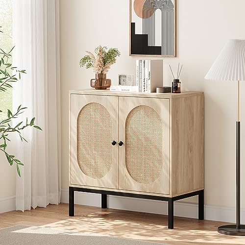 Sideboard, Küchenschrank Mit 2 Türen in Rattan-Optik,...