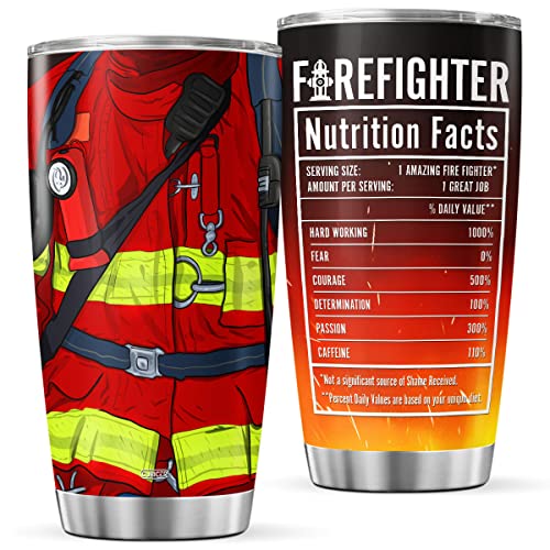 CUBICER Bicchiere da caffè pompiere tazze grandi da 20 once tazze a doppia parete tazza in acciaio inossidabile regali per papà marito fidanzato uomini adulti in pensione