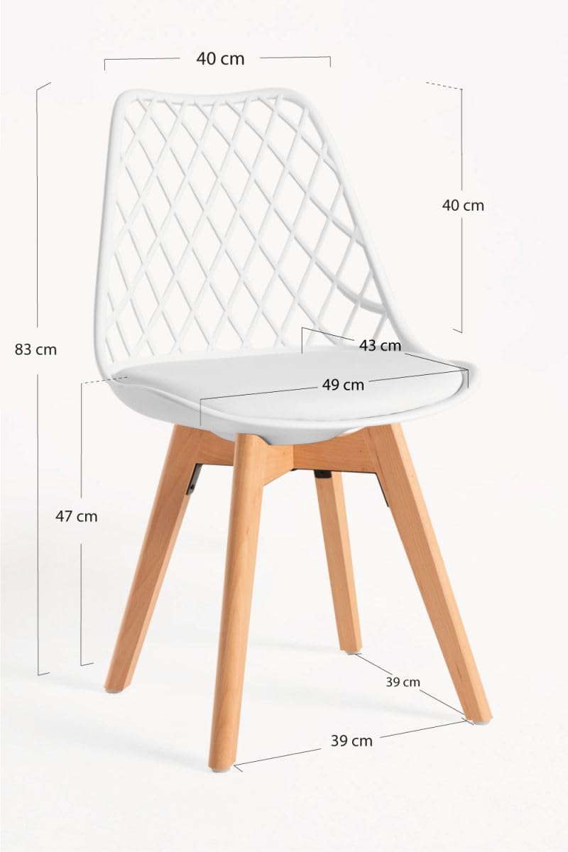 Regalos Miguel - Packs Sillas Comedor - Pack 2 Sillas Mima - Blanco