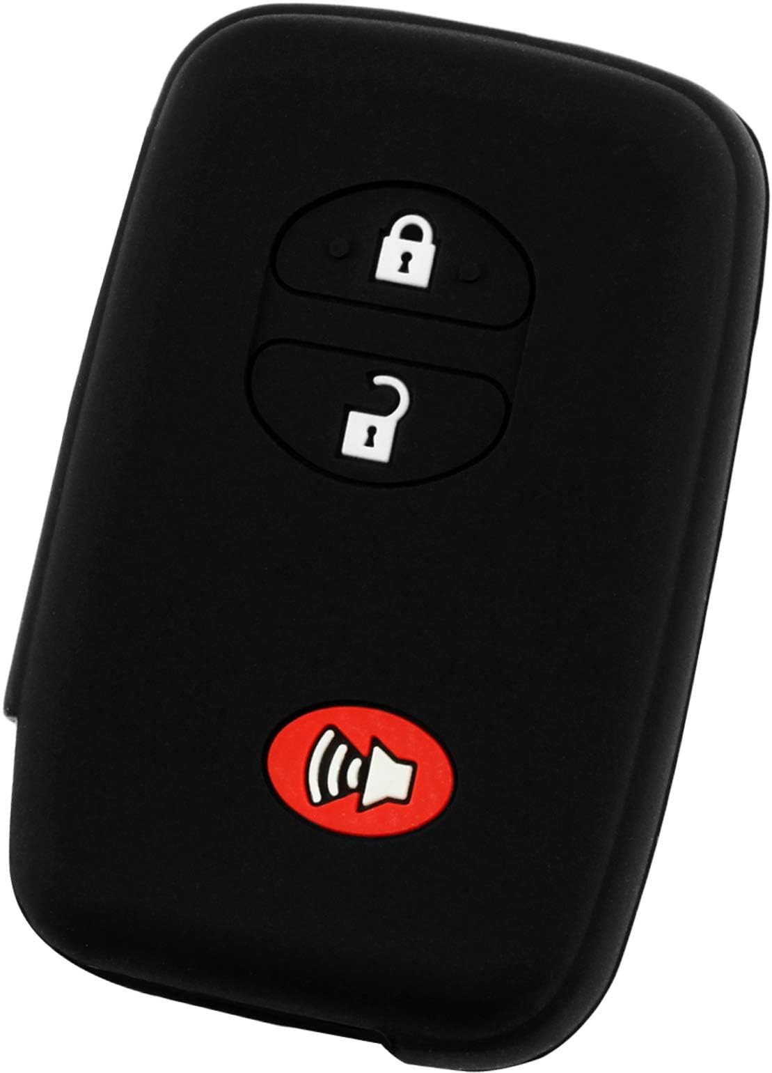Entry Remote Car Smart Key Fob Shell Cover Soft Rubber Case for Toyota Rav4 Highlander Venza 4Runner Landcruiser Black KPT6331 Three keys