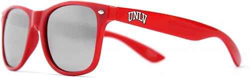 Society43 Runnin NCAA Rebels UNLV-1 - Lentes de sol con montura plateada, talla única, color rojo