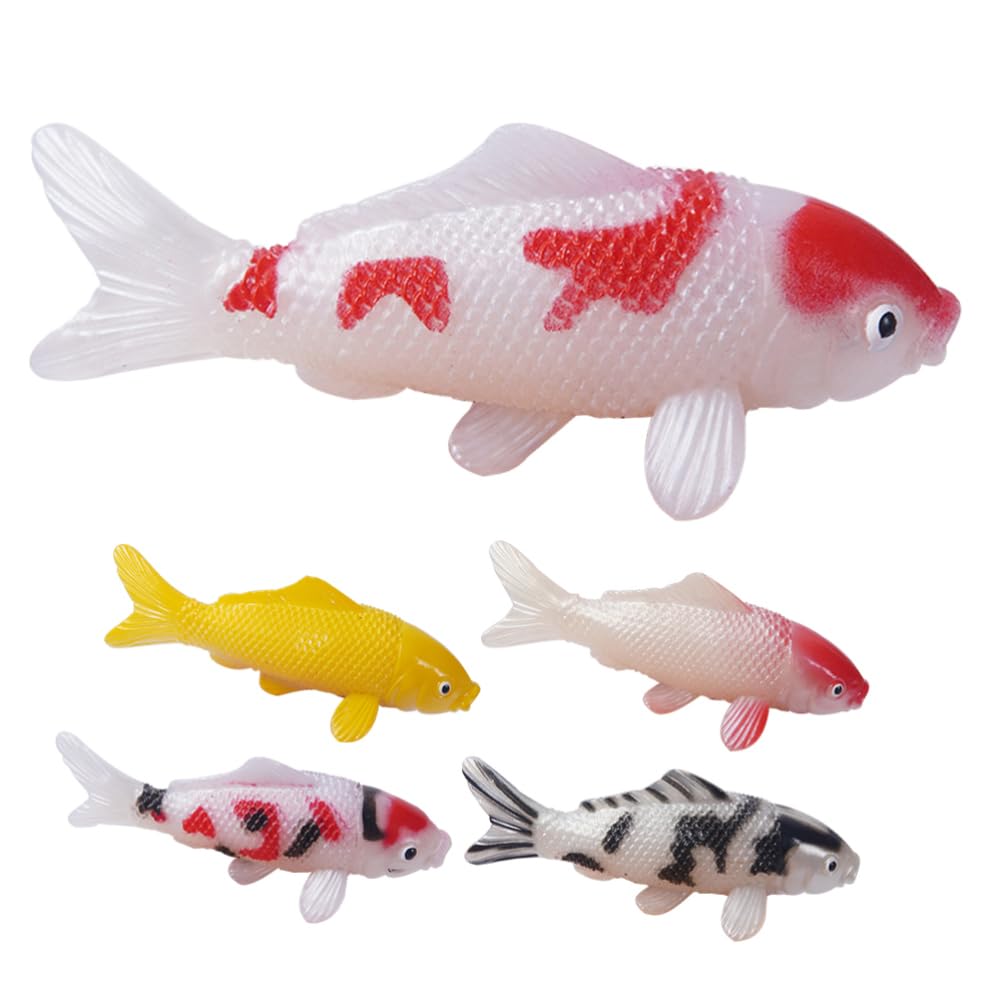 Amazon.co.jp: 5個 人工 鯉 魚 水族館 プラスチック 魚 リアル 動く