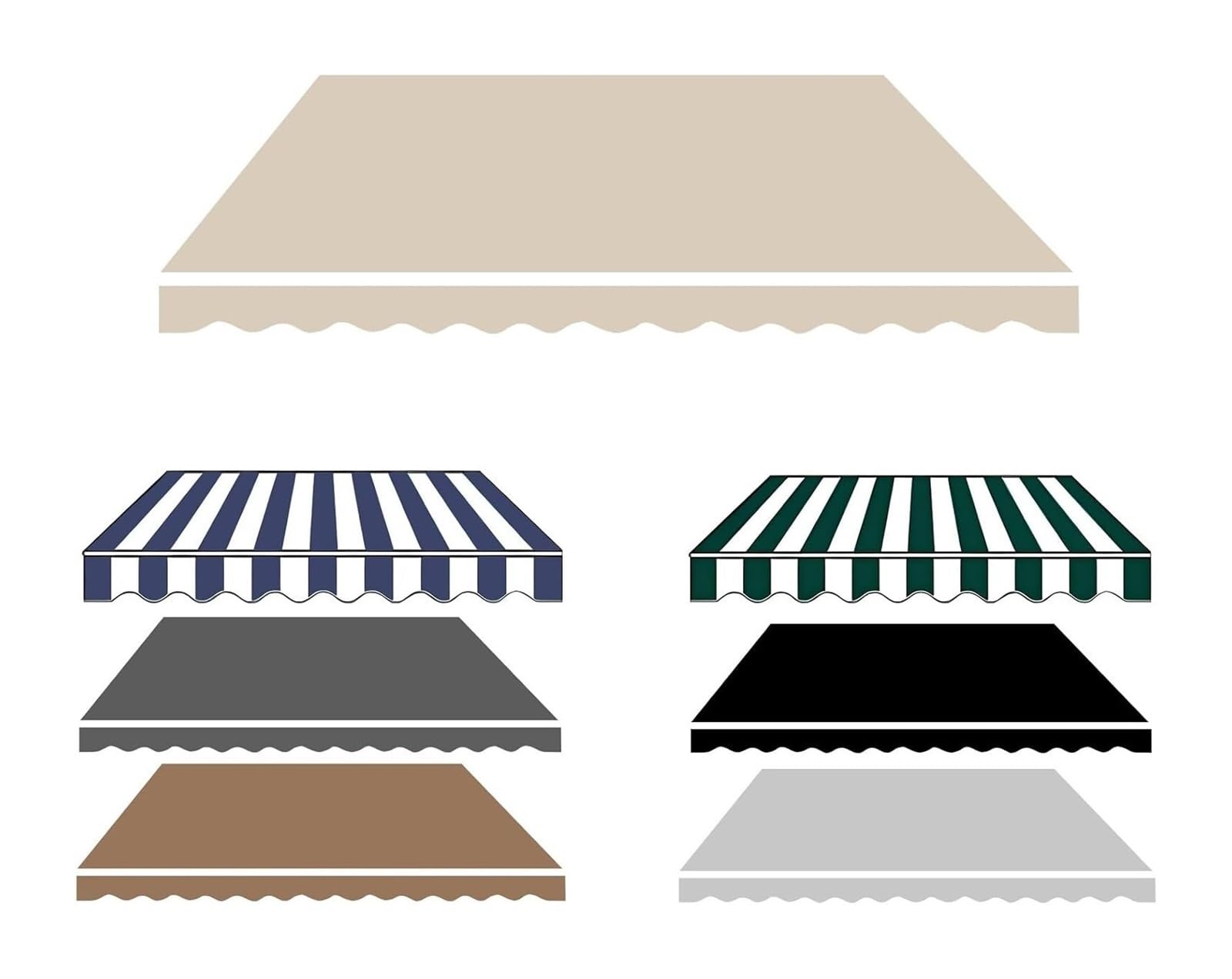 Pbwerigl Beige Awning Retractable Canopy, Replacement Fabric For Patio Umbrellas(,500X250cm)