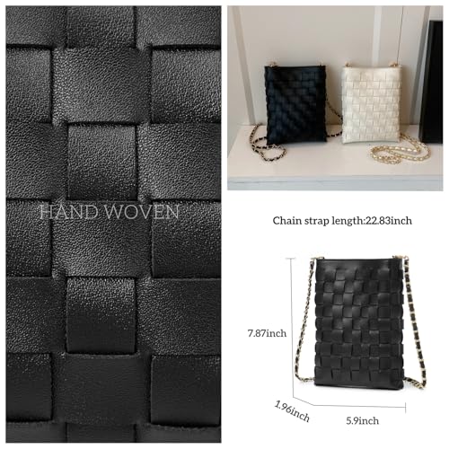Image of Woven Small Crossbody Bags Cell Phone Purse for Women Teen Girls Small Shoulder Phone Bag