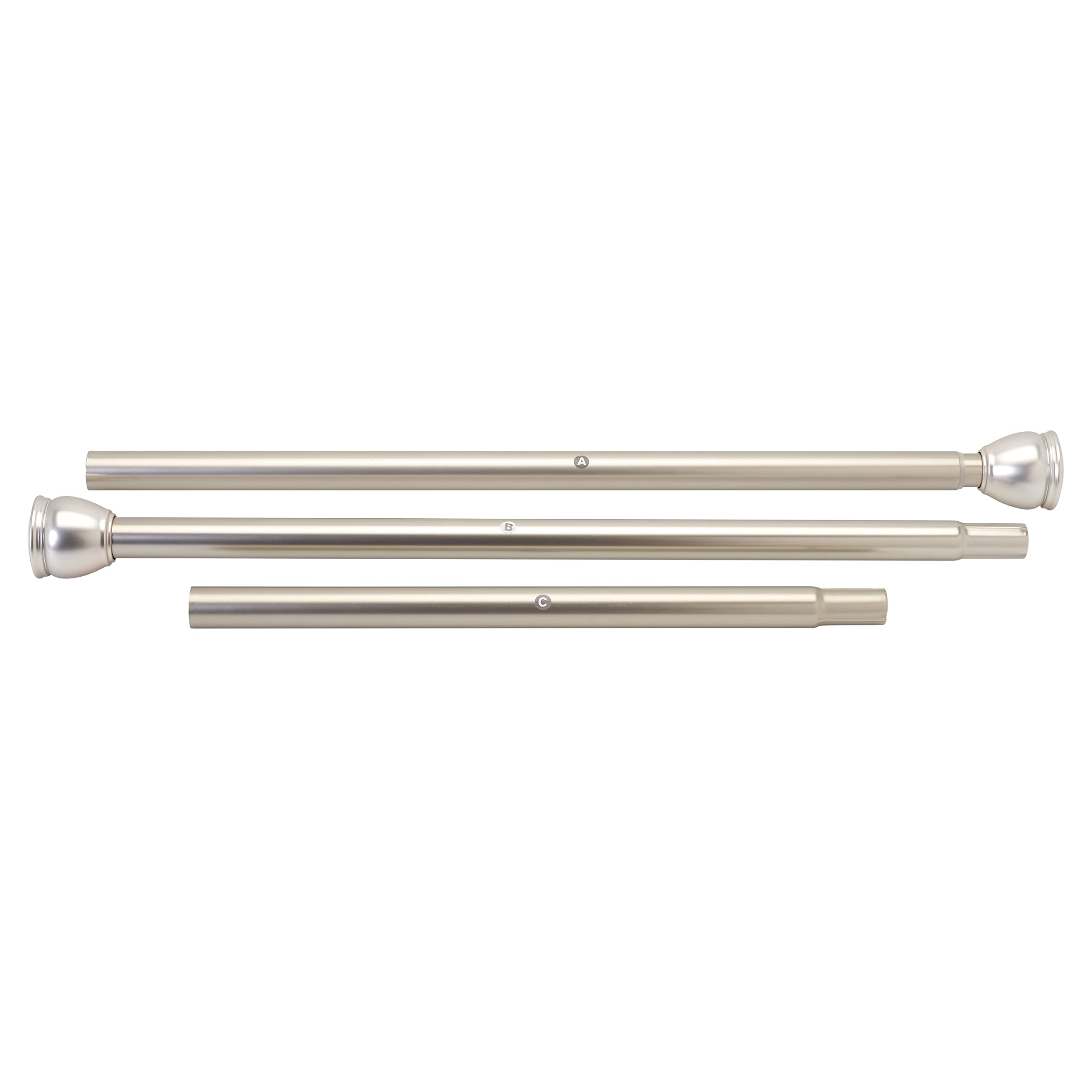 Zenna Home NeverRust Adjustable Tension Rustproof Shower Curtain Rod, Fits, 26-76 Inches, Brushed Nickel, Fits Most Showers - Image 4