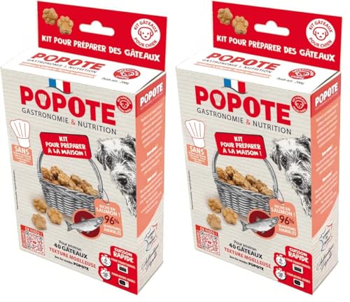 POPOTE – Friandises pour Chien – Recette au Saumon – Riche en Protéines Animale – Haute Digestibilité – Fabrication Française – A Cuisiner à la...
