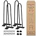 12 Inch Hairpin Legs - 4 Easy to Install Metal Legs for Furniture - Mid-Century Modern Legs for Coffee and End Tables, Chairs, Home DIY Projects + Bonus Rubber Floor Protectors by INTERESTHING Home