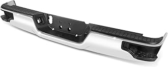 Auto Dynasty Rear Step Bumper Assembly Compatible with 09-10 Dodge Ram 1500, 11-18 Ram 1500, 19-23 Ram 1500 Classic, w/Step Pad & License Plate Light, Non Park Sensor/Dual Exhaust Cutouts, Chrome