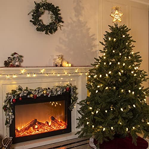 Eambrite Christmas Lights 100 LED 10m/32ft Fairy Lights Plug in, Indoor Outdoor Christmas Tree Lights String Lights, Outside Lights for Xmas/Home/Party/Christmas Decorations Warm White  Green Cable