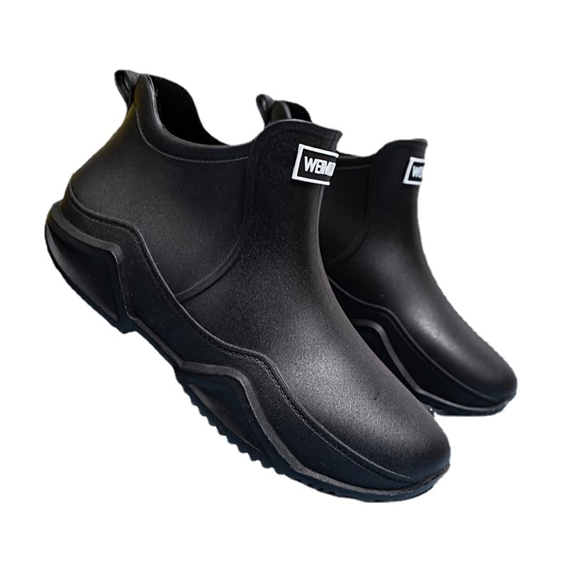 Men's Trendy Rain Boots, Non-Slip Wear-Resistant Waterproof Rain Shoes for Outdoor Working Fishing