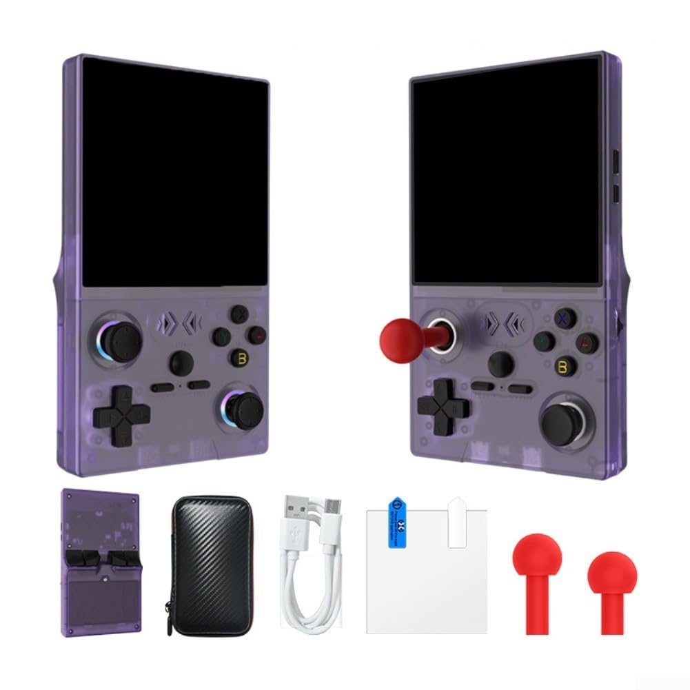 Console portatile da 4 pollici HD WiFi portatile con multiplayer online, dispositivo di gioco compatto in ABS per viaggi e giochi sociali, include custodia e joystick (nero)