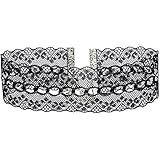 Twilight's Fancy Wide Scalloped Galoon Black Lace Ribbon Choker Necklace -- Size Small