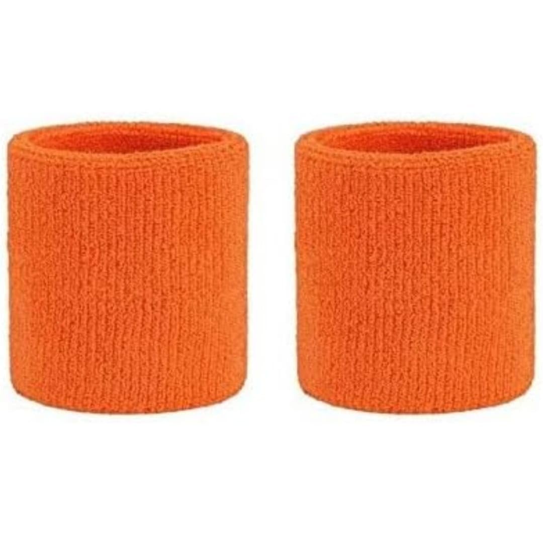 NATANI Traders Athletic Wristband, Orange Cotton Sweatband, Moisture Wicking Sports Wristband for Gym, Exercise, Running, 1 Pair-image-17