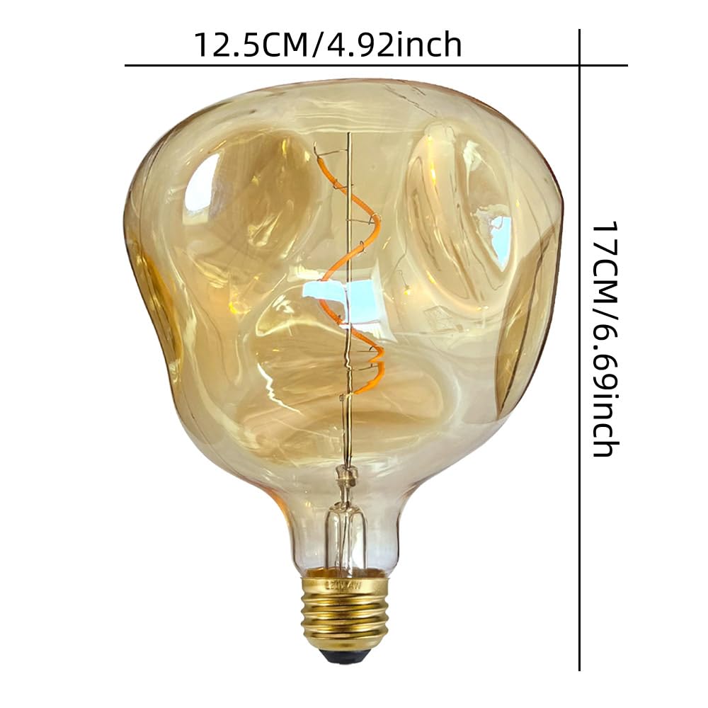Edison Lampadina Led Forma Irregolare G125 4W Dimmerabile Spcailty Lampadina Decorativa 220V E27 2000Kelvin Super Caldo