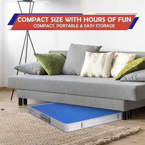 VBVARV Tragbarer Pingpong-Tisch Kompaktes, Zusammenklappbares Tischtennis-Tischset Mit Netz, 2 Schlägern Und 2 Bällen Für Drinnen Und Draußen Kleine Räume Und Wohnungen Verdickter Aluminiumrahmen – Bild 6