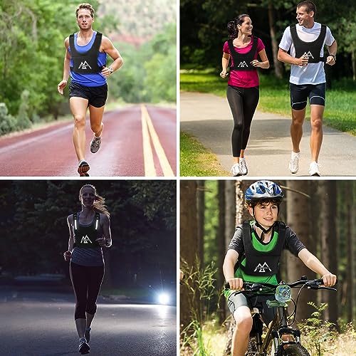 Flintronic Reflektierend Laufen Weste, Reflektierende Warnweste, Laufweste mit Handytasche und Verstellbarem Bund, Reflektorweste Sicherheitsweste, für Männer Frauen zum Radfahren, Joggen, Klettern