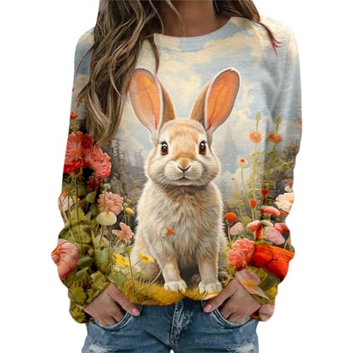 Sweat-shirt imprimé pâques pour femmes idéal pour vos sorties printanières