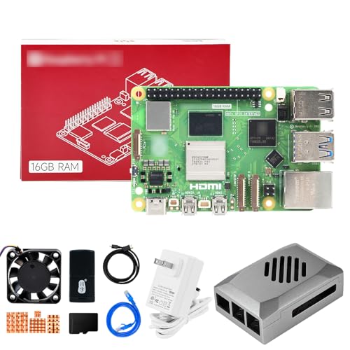 Image of Yahboom RPi 5 RAM 16GB with 64GB Edition RPi OS 27W 5.1V5A USB-C Power Supply,Pi5 16GB Board,64GB Card Readers Kit,Pi 5 Case Provide Openclaw Deployment