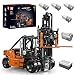 Produktbild Mould King 17044 Technik LKW Gebäudeset, Fernbedienung Orangefarben Schwerlast Gabelstapler Baustein (4579 Teile), Montage Technik-LKW Klemmblock, Autospielzeug für Kinder/Erwachsene 8+