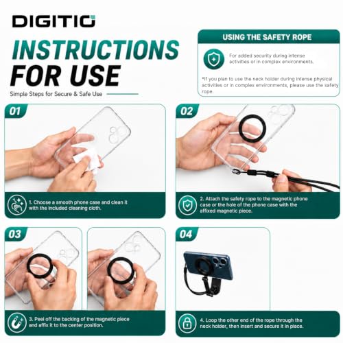 Image of Magnetic Neck Phone Holder for Mobile | Hands-Free Hanging Neckband Mobile Accessories for YouTube Vlogging, Photography, POV Recording, Travel & Shooting | Vlog Neck Gadgets for Smartphone