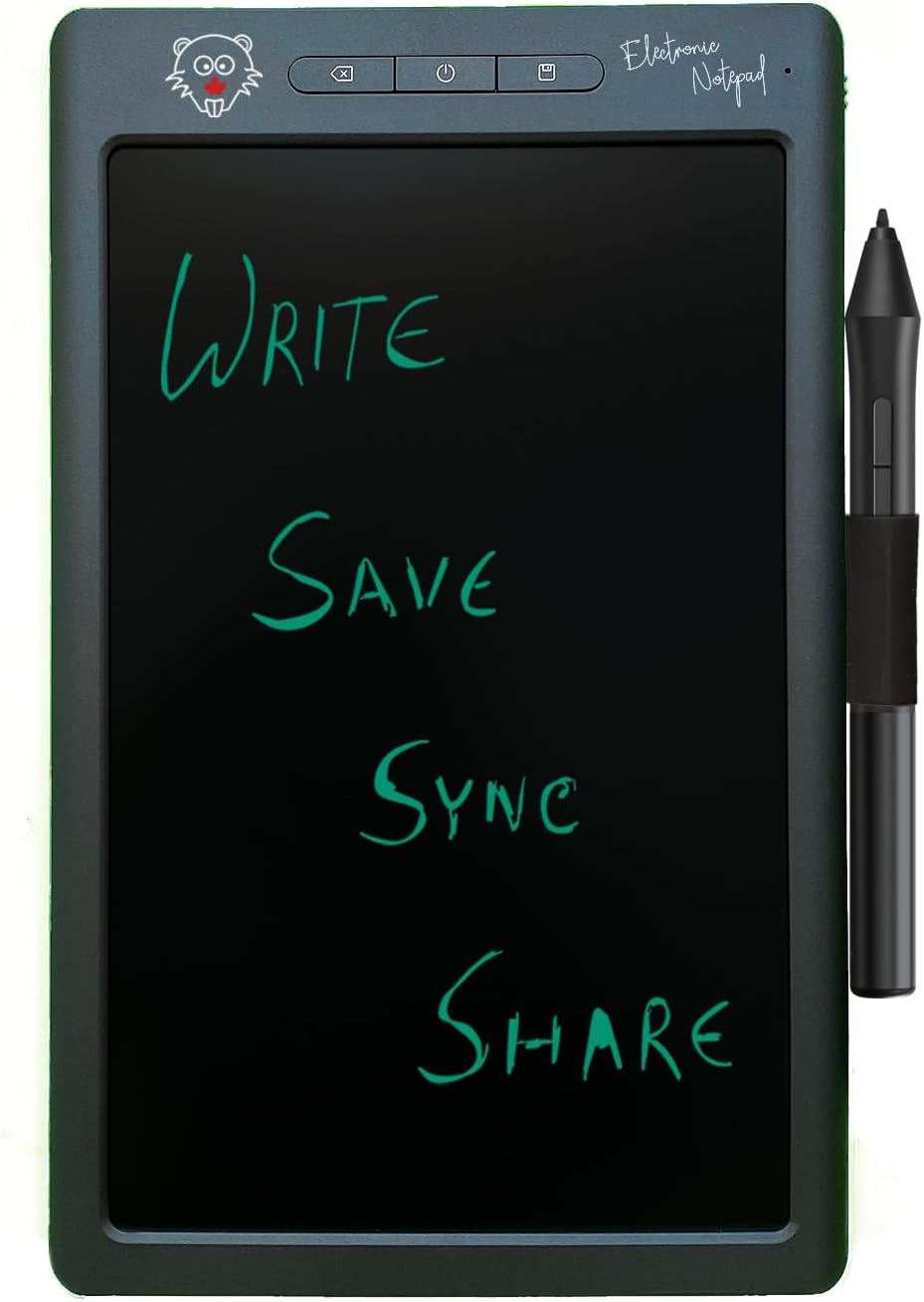 BeaverPadⓇ LCD Writing Pad/Drawing Board (Ewriter) and Graphics Tablet with Memory, Save and Bluetooth Function (Grey)