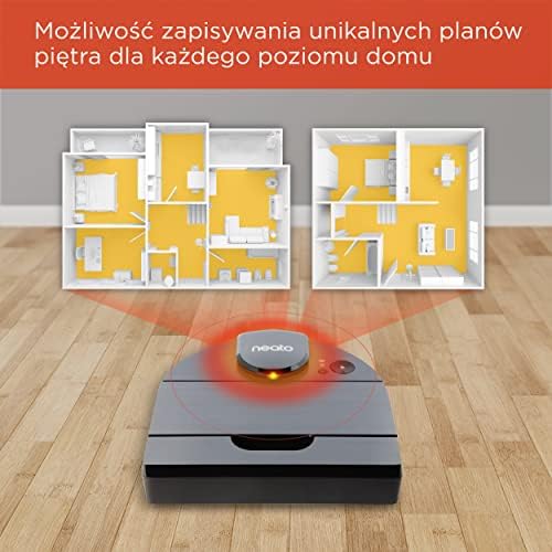 Neato Robotics D10 - Robot Vacuum Cleaner - 300 Minutes Runtime - Zone Cleaning - Virtual Boundary - Cleans Hard Floor to Carpet - Ideal against allergens - Powerful vacuuming