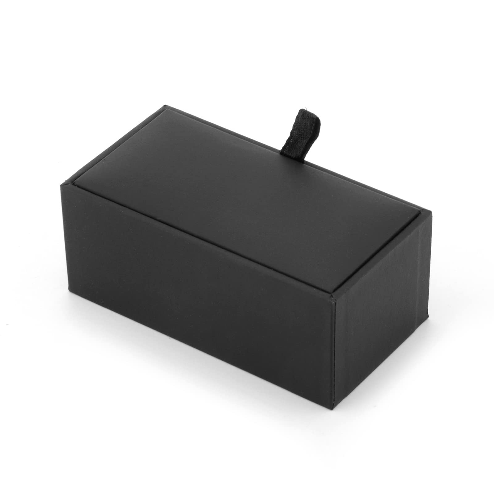 Boîte à Boutons de Manchette, boîte d'emballage en Cuir avec Couvercle, Boutons de Manchette pour Affaires de Mariage (Noir 8.5x4.7x3.8cm)