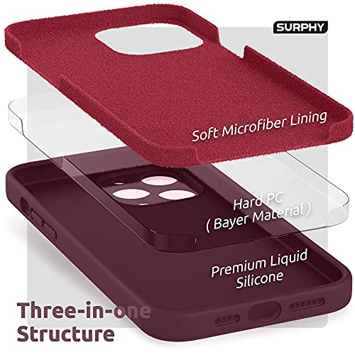 SURPHY Silicone Case Compatible with iPhone 13 Pro Max Case 6.7 inch (2021), with Camera Protection Liquid Silicone Soft Gel Rubber Phone Case Cover with Microfiber Lining (Plum) by SURPHY - Image 5
