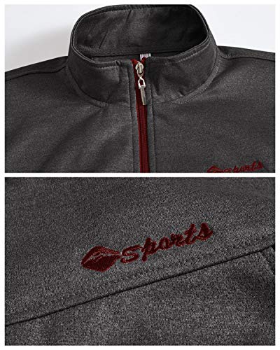 Rdruko Men's 2 Piece Track Suits Athletic Outfit Full Zip Jogging Sweatsuit(Gray+Red, Us M) #TOP2