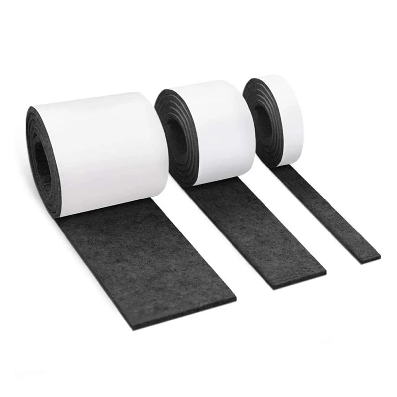Almohadillas para Muebles Paquete de 3 Almohadillas Protectoras Fieltro 2/5/10x100cm, Cubierta Almohadilla pie autoadhesiva, Amortiguador, Alfombrilla silenciosa, Protectora for Suelo sofá(Black)