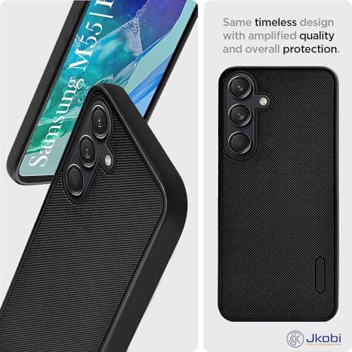 Image of Jkobi Back Cover Case for Samsung Galaxy M55 5G | F55 5G | M55s 5G (Textured Grip Design | Camera Protection | Slim and Light Weight | Soft Touch and Feel | Black)