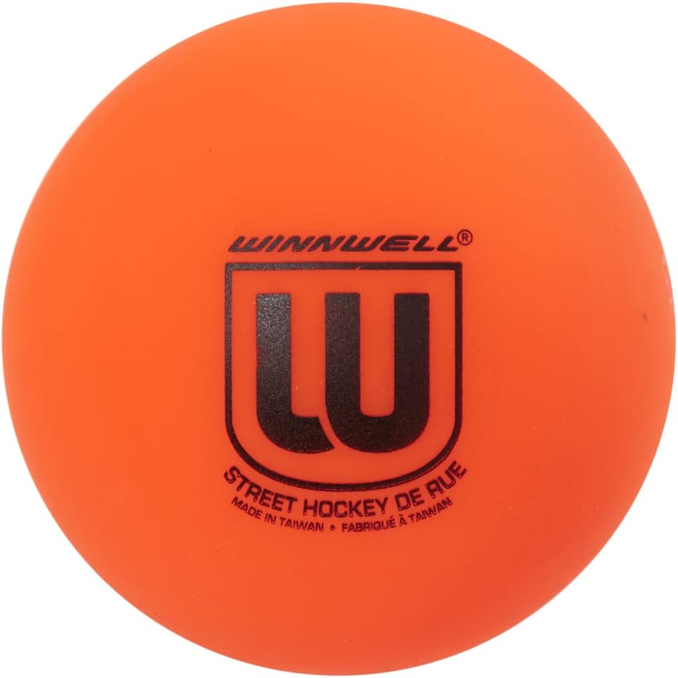Winnwell Street Hockey Balls Orange Medium Density Ball for Indoor & Outdoor - Made for for Field, Road & Street Hockey Games – with Storage Bag - 65mm & 50 Gram Weight : Sports & Outdoors