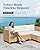 SUNSHINE VALLEY Small Patio Furniture Set, 3 Piece Wicker Outdoor Patio Conversation Set, Outside L-Shaped Sectional Sofa Couch with Chaise Lounge and Coffee Table for Porch Balcony Deck