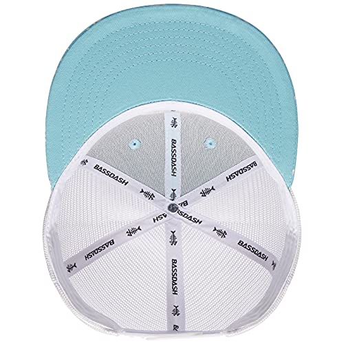 Image of BASSDASH Flat Brim Trucker Cap Adjustable Snapback Hat Mesh Back for Men Women