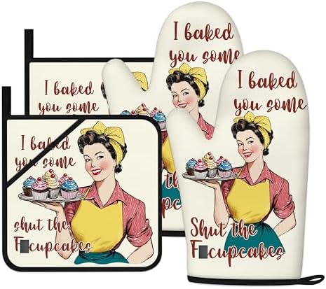 Funny Oven Mitts for Women Yellow Kitchen Accessories and Decor O...