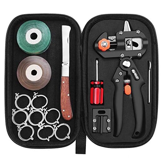 FUJIWARA Garden Grafting Tool, Multifunctional Pruning Scissors Kit, U-Graft/V-Graft/Omega-Graft Seedling for Fruit Tree Grafting Set,Including Grafting Tapes, Grafting Knife & Replacement Blades