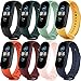 BANGTING 8 PCS Correa Compatible con Pulseras Xiaomi Mi Band 5 / Amazfit Band 5, Correas para Fundas Mi Fit Band 5 My Band 5 Inteligente Funda Miband5 Pulsera Reloj Silicona Banda Reemplazo