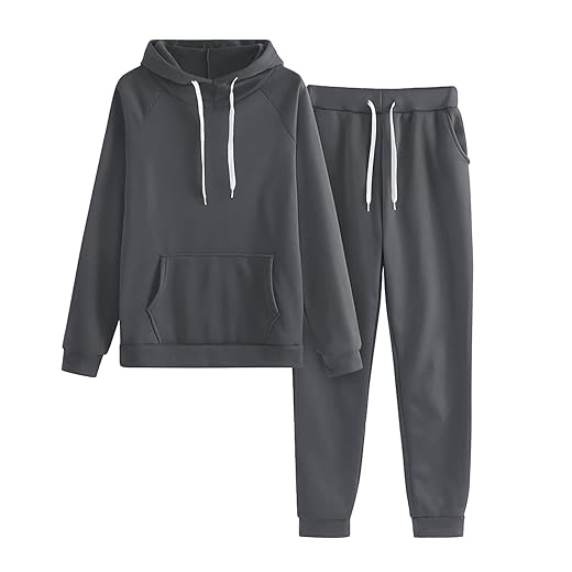 Womens 2 Piece Sweatsuit Trendy Loose Two Piece Tracksuit Long Sleeve and Pants Lounge Set Athletic Tracksuit