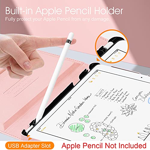 Image of Fintie Rotating Case for iPad 9th Generation (2021) / 8th Generation (2020) / 7th Gen (2019) 10.2 Inch - 360 Degree Rotating Stand Cover with Pencil Holder, Auto Wake Sleep, Rose Gold