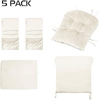 Vista 7 de Lucky Monet Juego de 5 cojines de repuesto para mecedoras deslizantes, juego de repuesto de cojines de terciopelo con bolsillos laterales de Beige